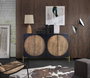 GINER Y COLOMER Buffet 4 portes en bois de manguier et métal, Nogal foncé